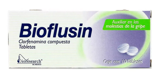 Bioflusin 500mg/25mg/5mg/4mg c/10 tabletas